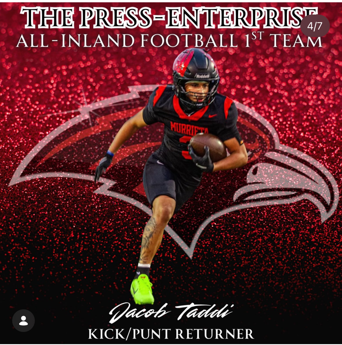 Jacobtaddi's tweet photo. blessed to be selected for all-inland first team offense/special teams 

@RAlexander80 @MVNighthawkFB
@GregBiggins @247recruiting
@BrandonHuffman @Coach_Tank78 https://t.co/rOrv4TWLN7