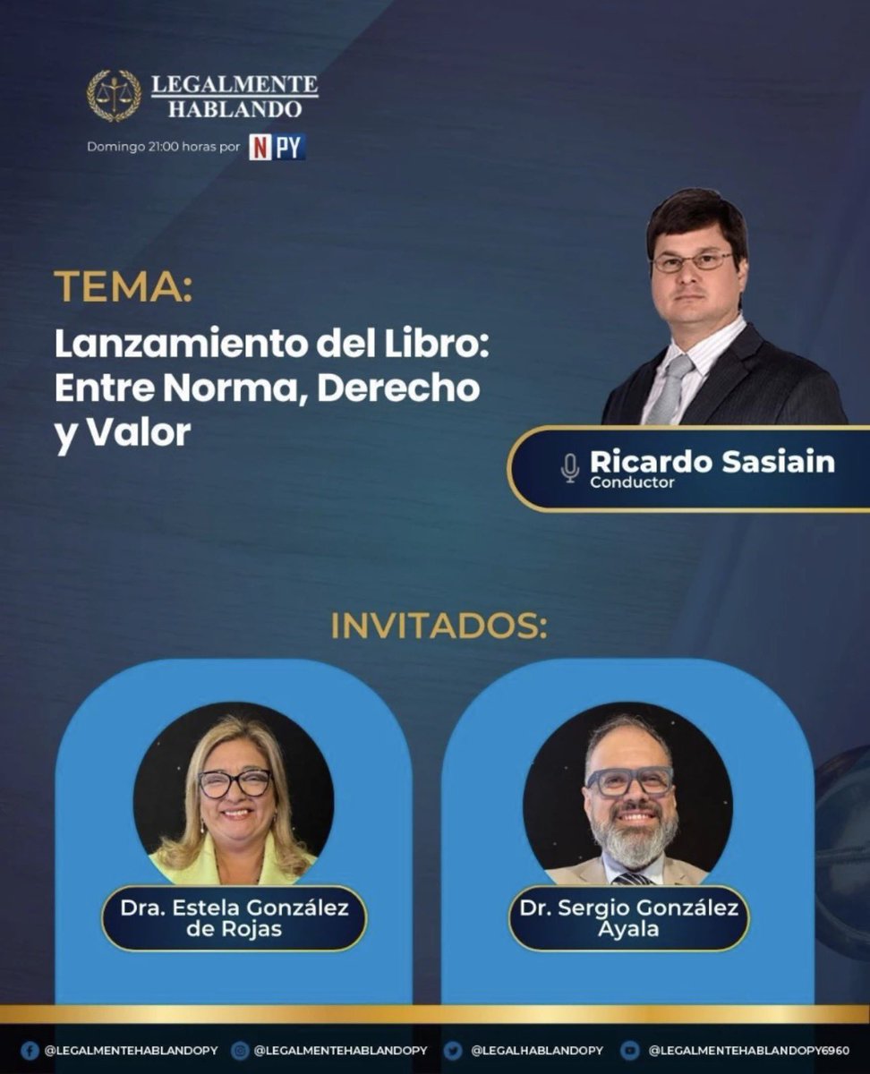 Mañana un programa imperdible NPY 21 hs 📺⚖️