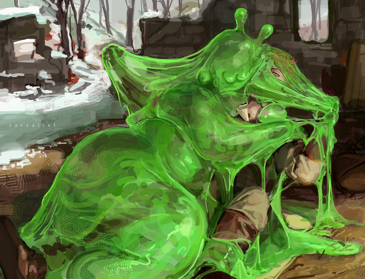 zarzaliel's tweet image. There are certain pros and cons to having a slime companion.