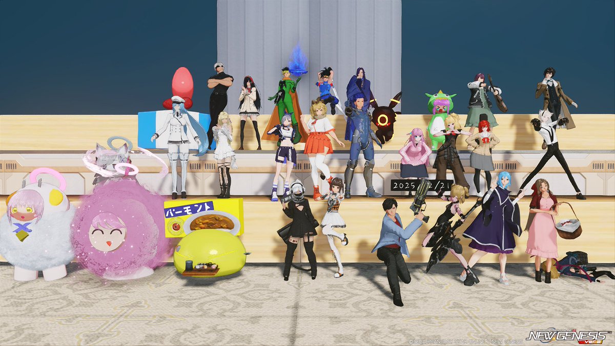 集合写真ニ枚。windows+D alt+F4と聖園ミカルゲ #アークスじゃない集会