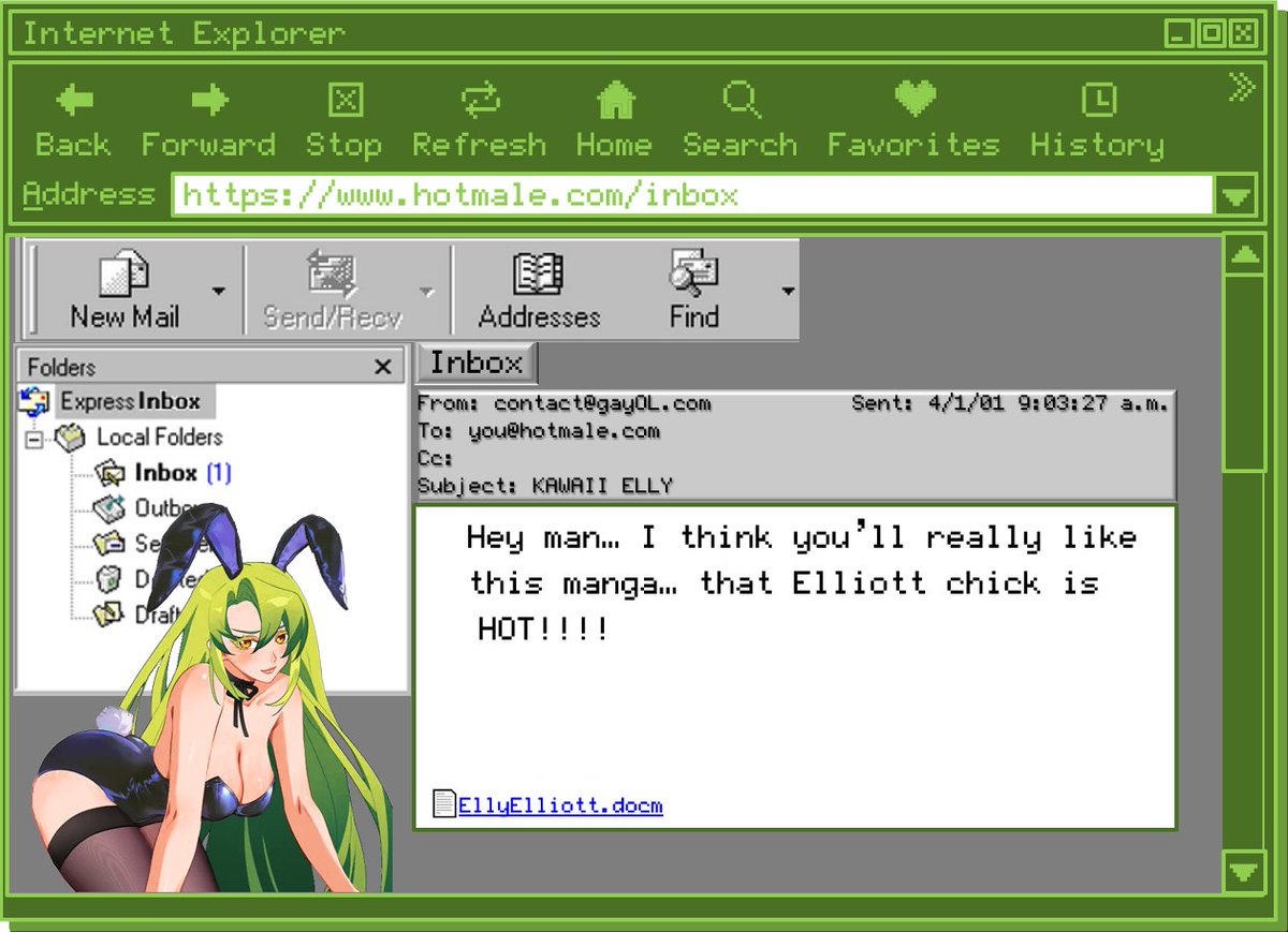 elly 🍏📟| your favorite email worm! tweet media