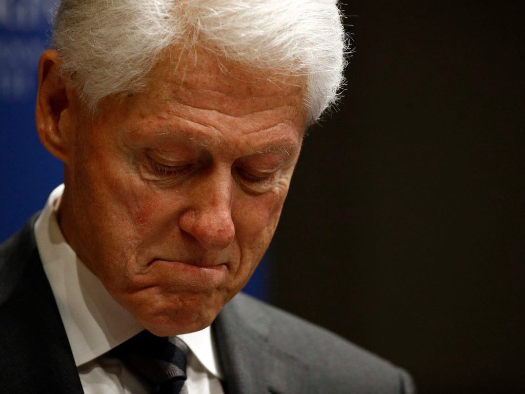 Russell_Knight's tweet image. The face Bill made when he heard more Epstein photos were coming out and knowing Hillary was waiting! He he he