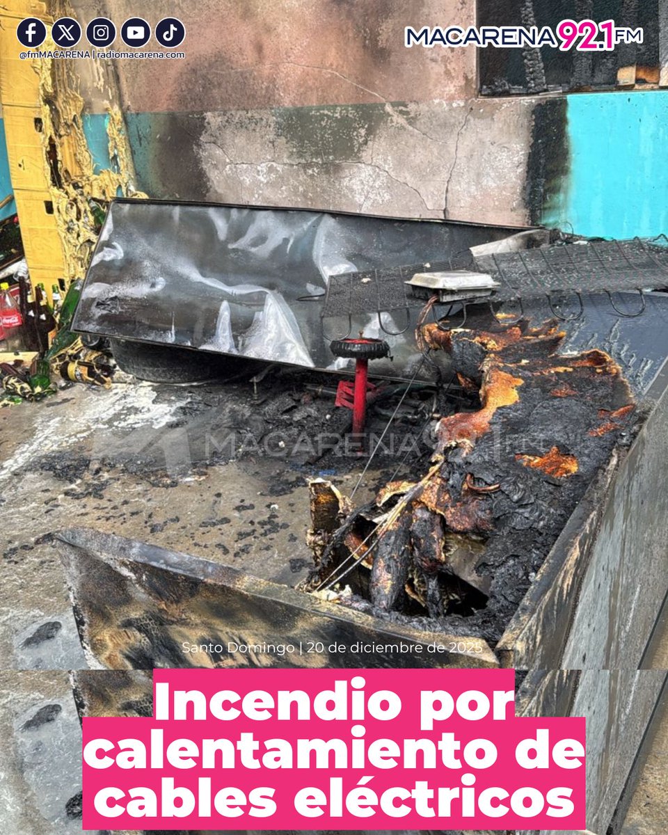 🚨 Incendio por calentamiento de cables eléctricos en la Coop. Venceremos. No hay heridos. La emergencia fue atendida por el Cuerpo de Bomberos de #SantoDomingo