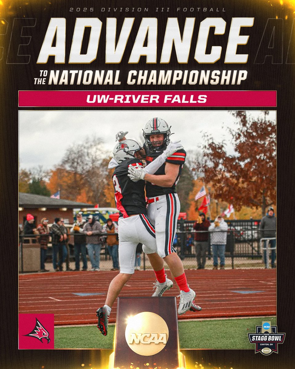 FALCONS TO THE FINAL‼️ 

Blake Rohrer ices the game for <a href="/UWRFFootball/">Falcon Football</a> with a touchdown with :45 left on the clock to send the falcons to the National Championship.

#D3fb | #WhyD3