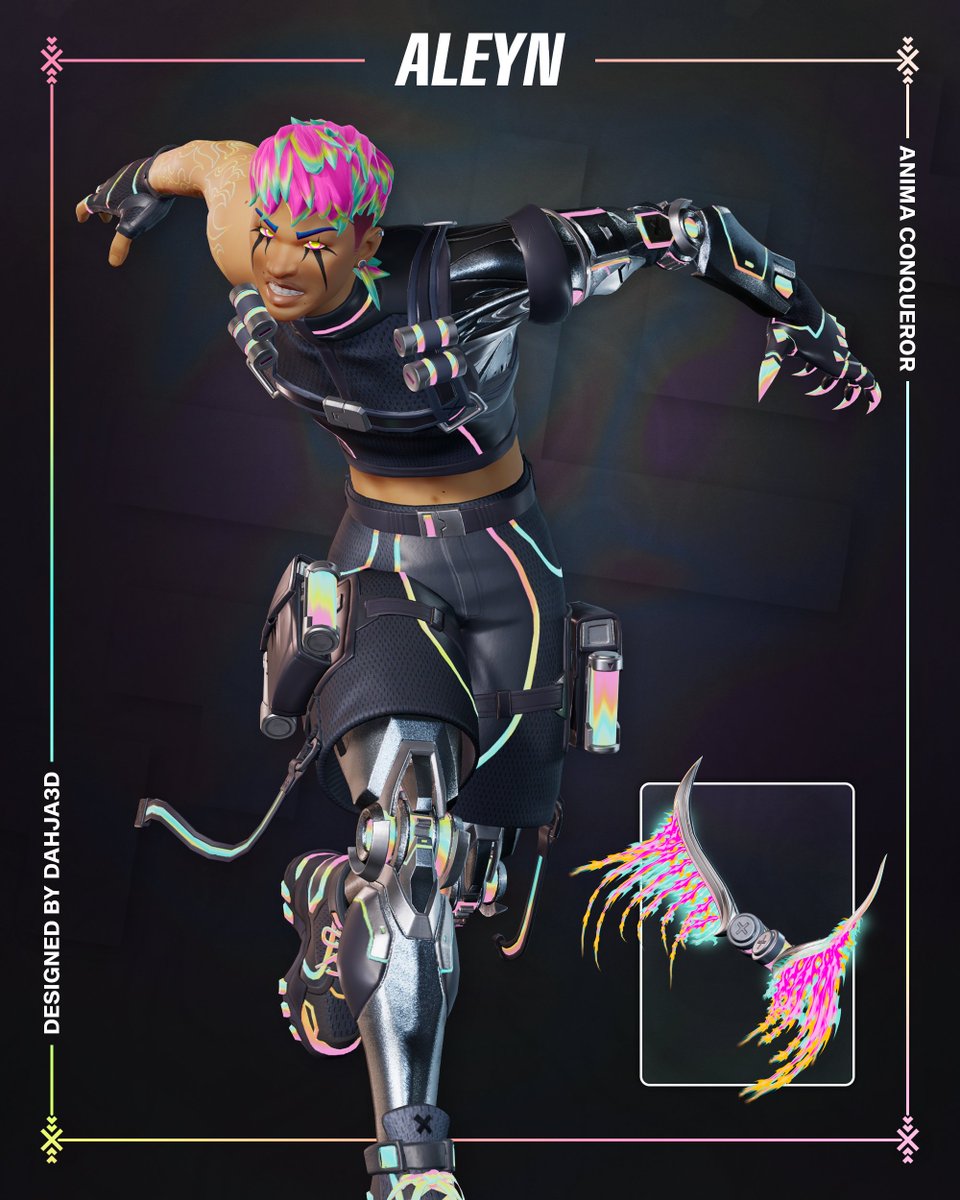 Dahja3D's tweet image. Conqueror of the line of life &amp;amp; death, re-meet Aleyn!  💀🐟🌈

Rewritten to be Anima's brother :) #FortniteArt #Fortnite #FortniteConcept #FortniteSeven
