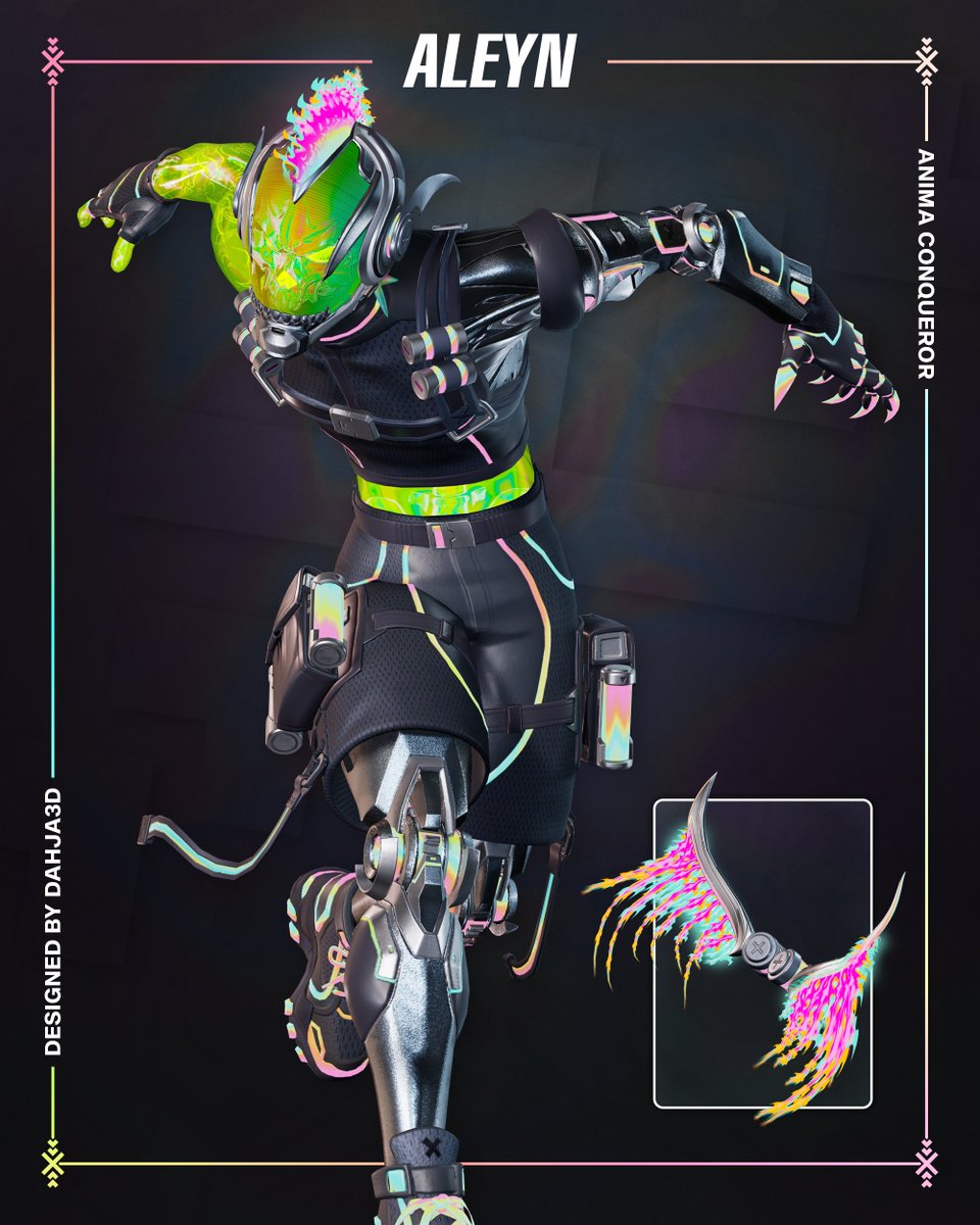 Dahja3D's tweet image. Conqueror of the line of life &amp;amp; death, re-meet Aleyn!  💀🐟🌈

Rewritten to be Anima's brother :) #FortniteArt #Fortnite #FortniteConcept #FortniteSeven