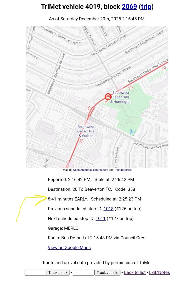 TransitRiderPDX's tweet photo. Ummm...I don't think this is right.

(Like it's correct, but someone blew a timepoint somewhere) https://t.co/tnp4AAcnO1