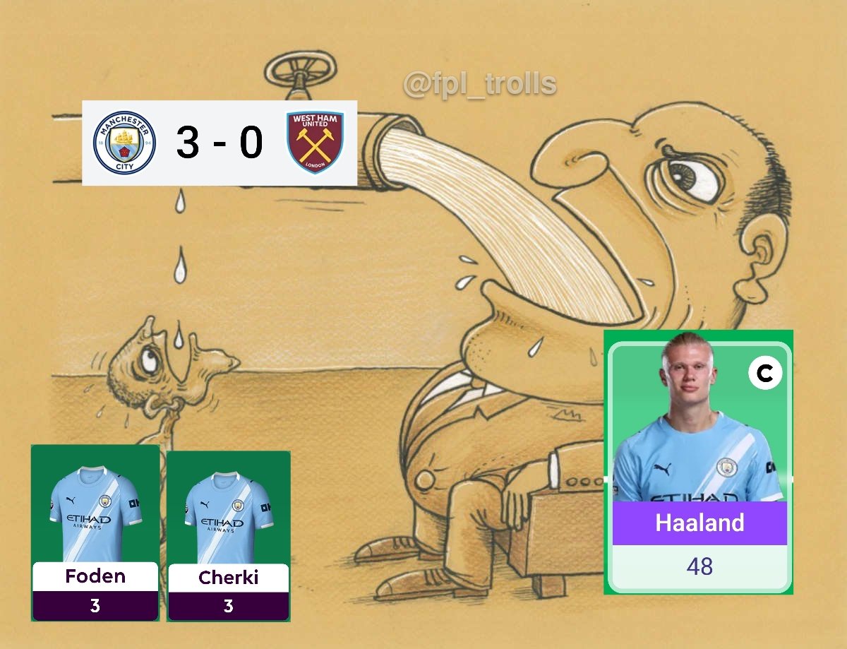 Haaland did not leave anything for his brothers Foden &amp; Cherki 🤣