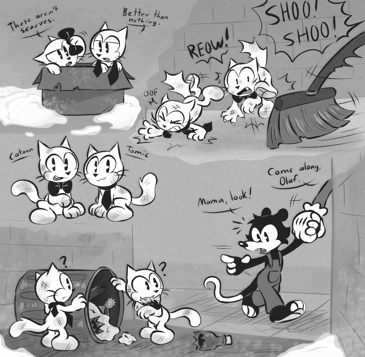 ToonyCryptid's tweet image. Poor Kitties.❄️