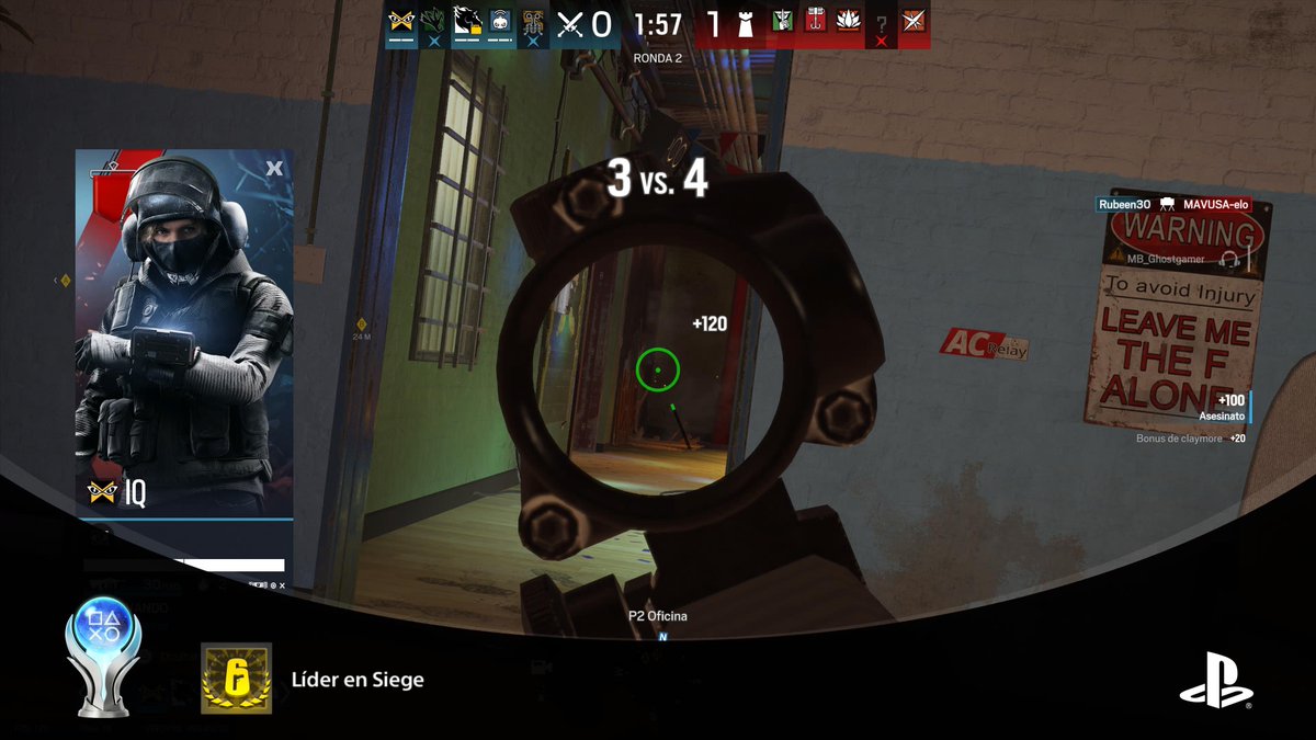 Platino #95: Tom Clancy's Rainbow Six® Siege
Líder en Siege (PLATINUM)
#PlayStationTrophy