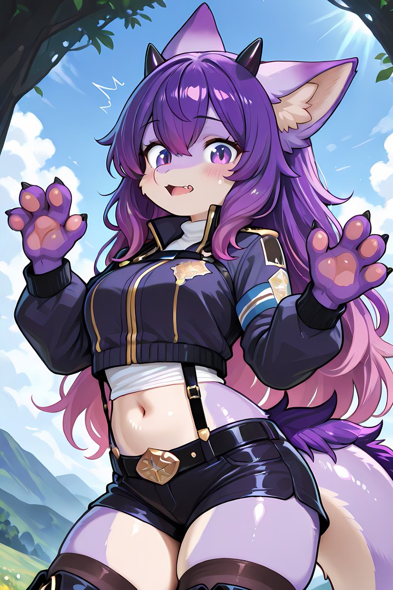 Z133848302X's tweet image. #furry #furrygirls #furryart #ai #kemono #AIart  Auralyn