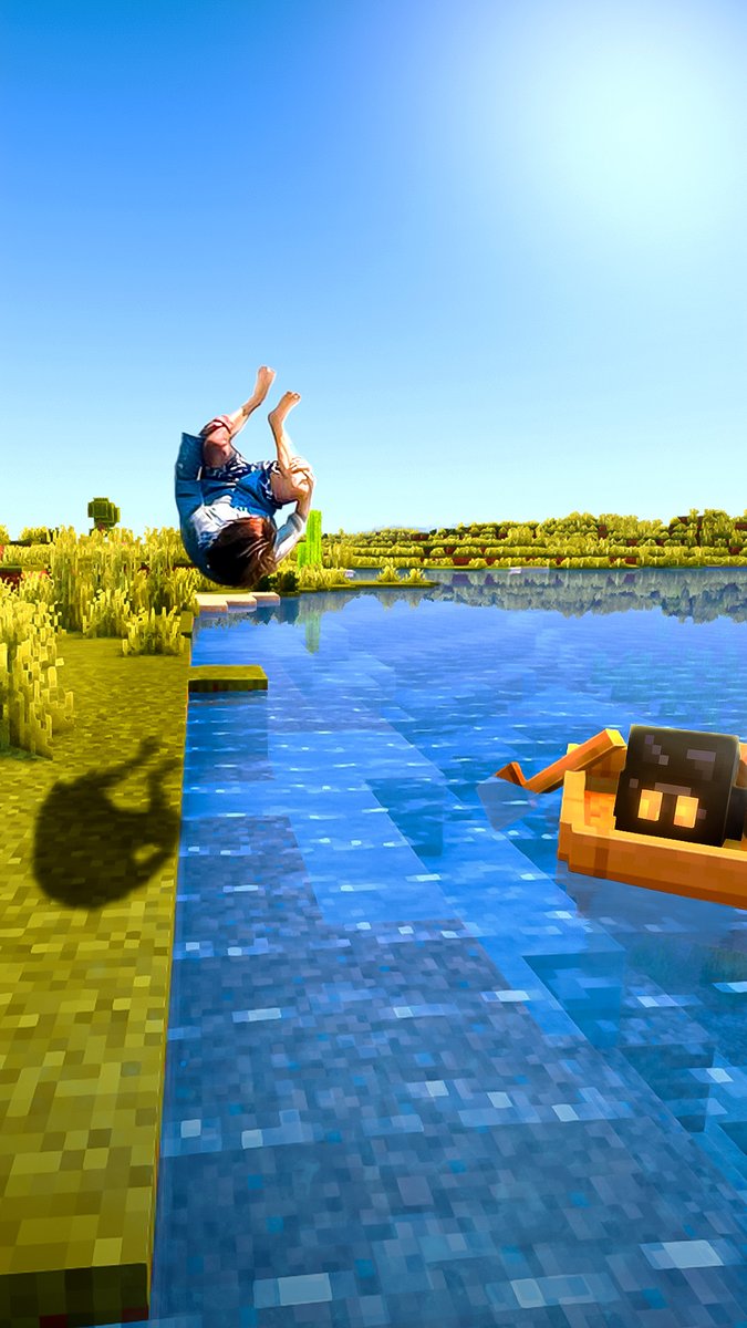 AzVegetkGraph's tweet image. 🎨 • Photo Manipulation du Youtubeur @FuzeIII entrain de sauter dans une rivière