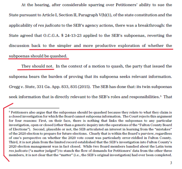 KevinMoncla's tweet image. 🚨BREAKING &amp;amp; MERRY CHRISTMAS! 🚨
Fulton County Superior Court Judge McBurney has just DENIED Fulton County's Petition to Quash the State Election Board's subpoena for the 2020 Election Records. 🇺🇸 Great week for the good guys 🇺🇸

@hw_floyd @Georgia_AG @christina_bobb…