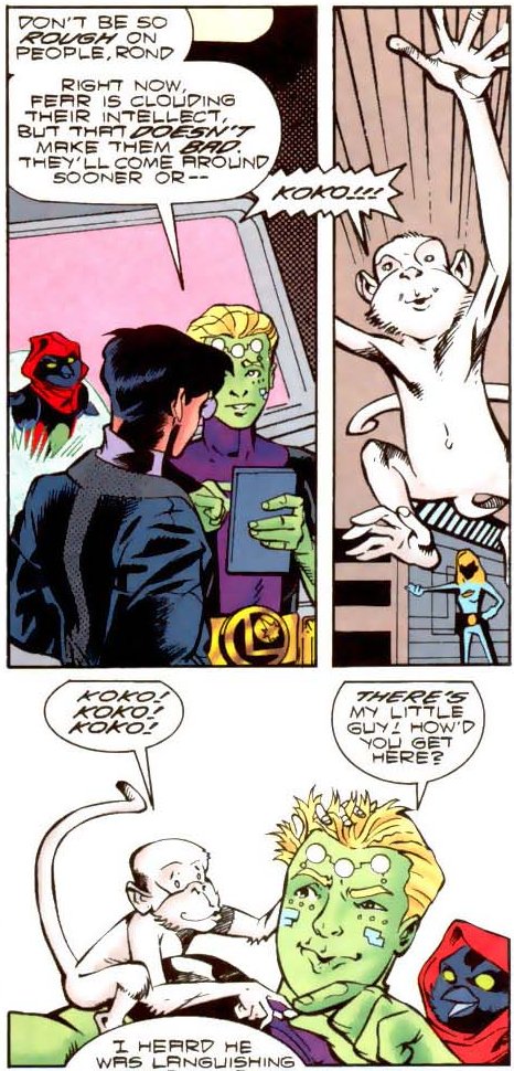 In Brainiac's first appearance (1958), he was accompanied by his