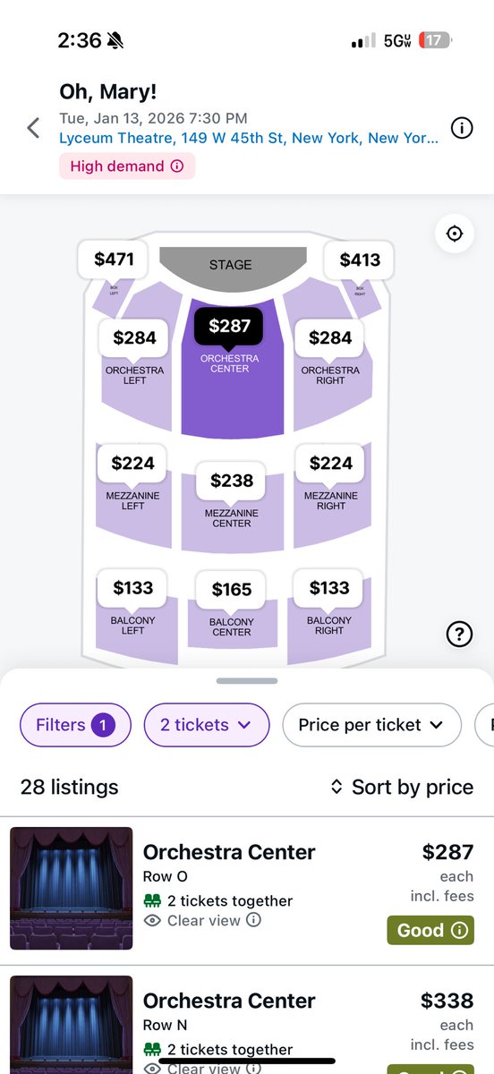 balimiyagi's tweet photo. Hey @StubHub fun to see that pricing for the same event is different when searching at the exact same time on two phones right next to each other. Care to explain? https://t.co/lafV1CLEb0