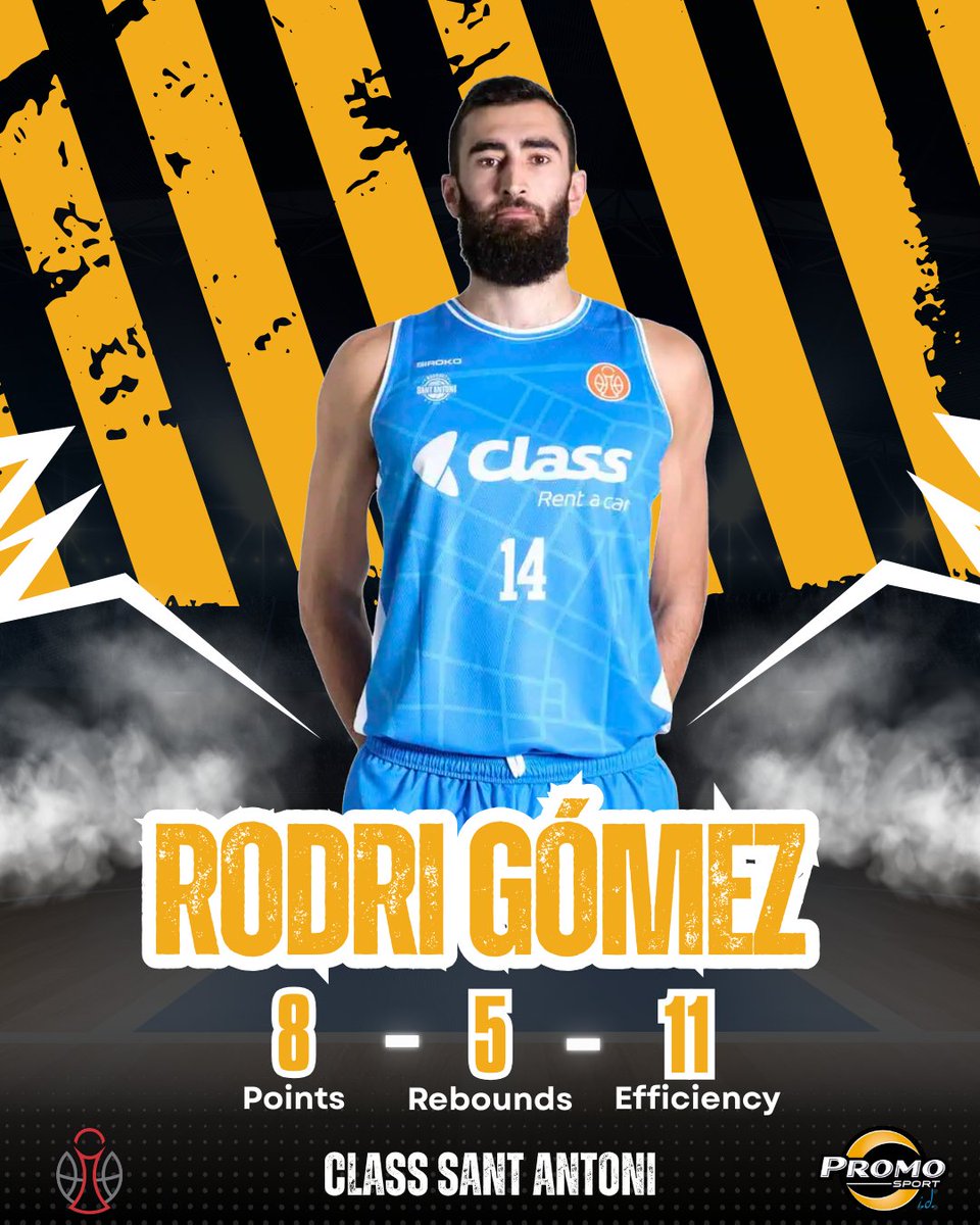 promo_sport_int's tweet image. Spain - 2ª FEB 🇪🇸 Rodri Gómez had 8 points, 5 rebounds and 3 assists (11 efficiency and +/-36) for Class Bàsquet Sant Antoni #PSFam