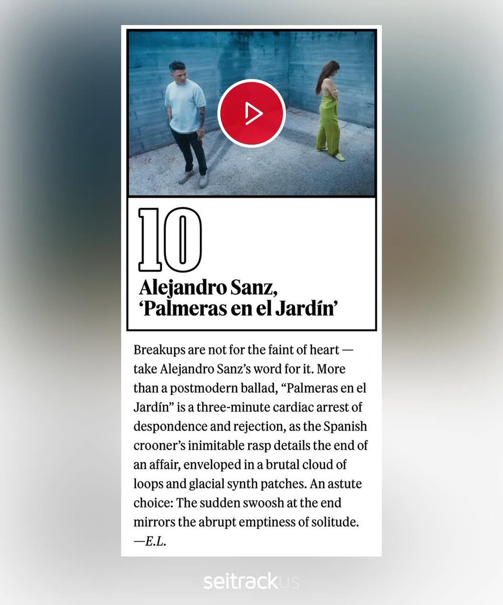 .<a href="/soyelenarose/">Elena Rose</a> y @alejandrosanz están dentro las 50 mejores canciones en español según @rollingstone con  Cosita Linda y Palmeras en el Jardín, respectivamente. 🤩🫶🏻

+ Info 👉🏼 rollingstone.com/music/music-la…