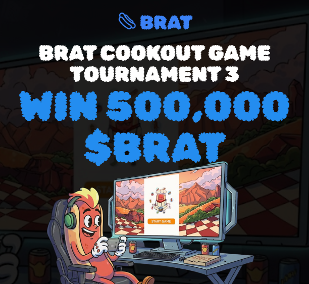 bratonsui's tweet photo. GAME ON BRAT PACK 🌭
$BRAT COOKOUT TOURNAMENT 3 IS LIVE🎮

The leaderboard has been RESET for a brand new week! 
A clean slate. A fresh chance to win your share of 500,000 $BRAT. 🏆

Start Playing Now: https://t.co/TcOiu7V74D

⏲️ Dec. 22~ Dec. 28, 2025 | 12PM UTC
💰 500,000 $BRAT

TO BE ELIGIBLE FOR REWARDS, YOU MUST:📝
Register by completing the form: https://t.co/0WN0rq5iDn

#Crypto #Memecoin #Game $SUI