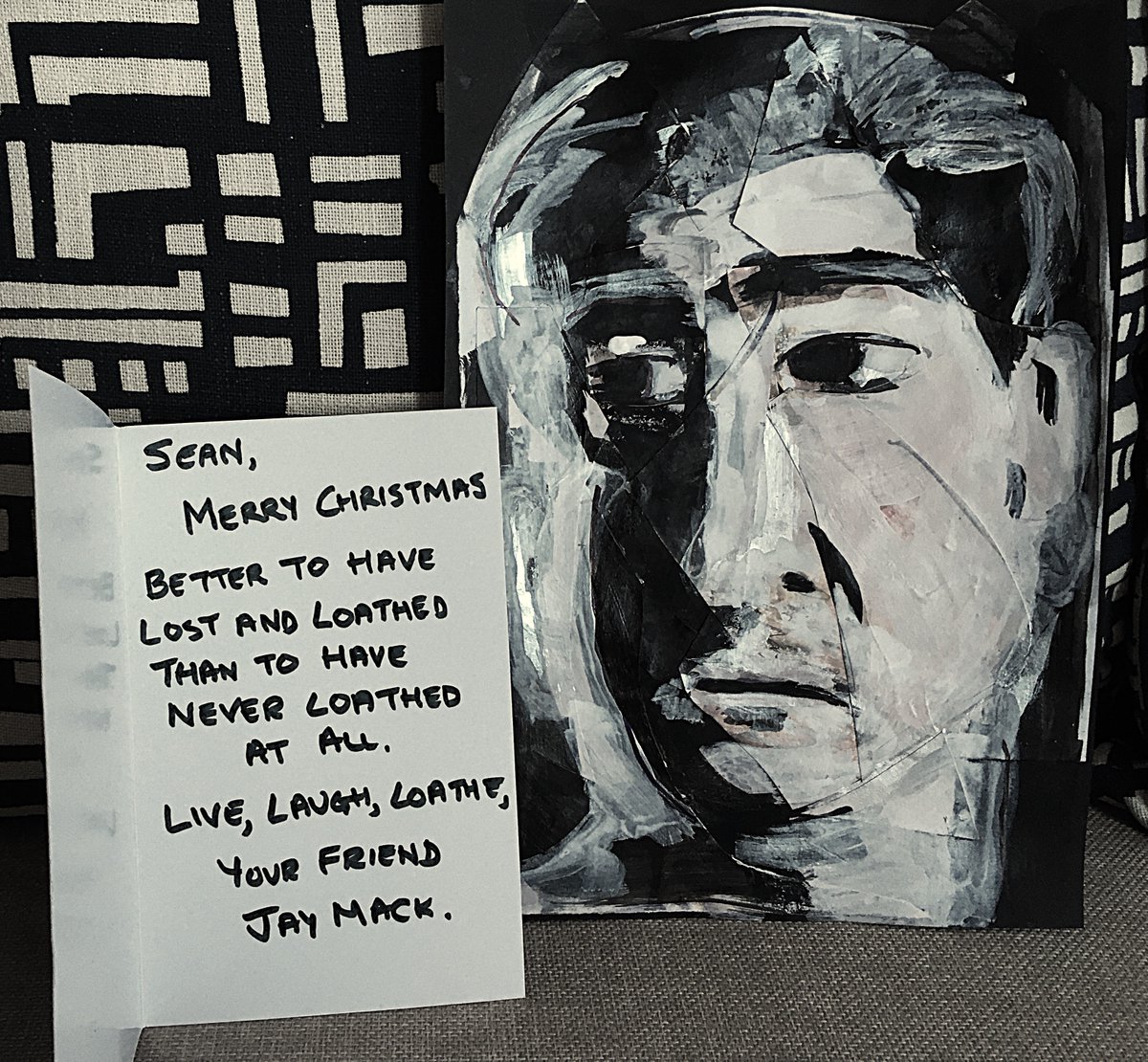 One of the finest comedians and gonzo writers on these Islands <a href="/JayMackComedian/">Jay Mack</a>, keeping Christmas analogue. This portrait was on a billboard in Times Square earlier this year

Love this guy