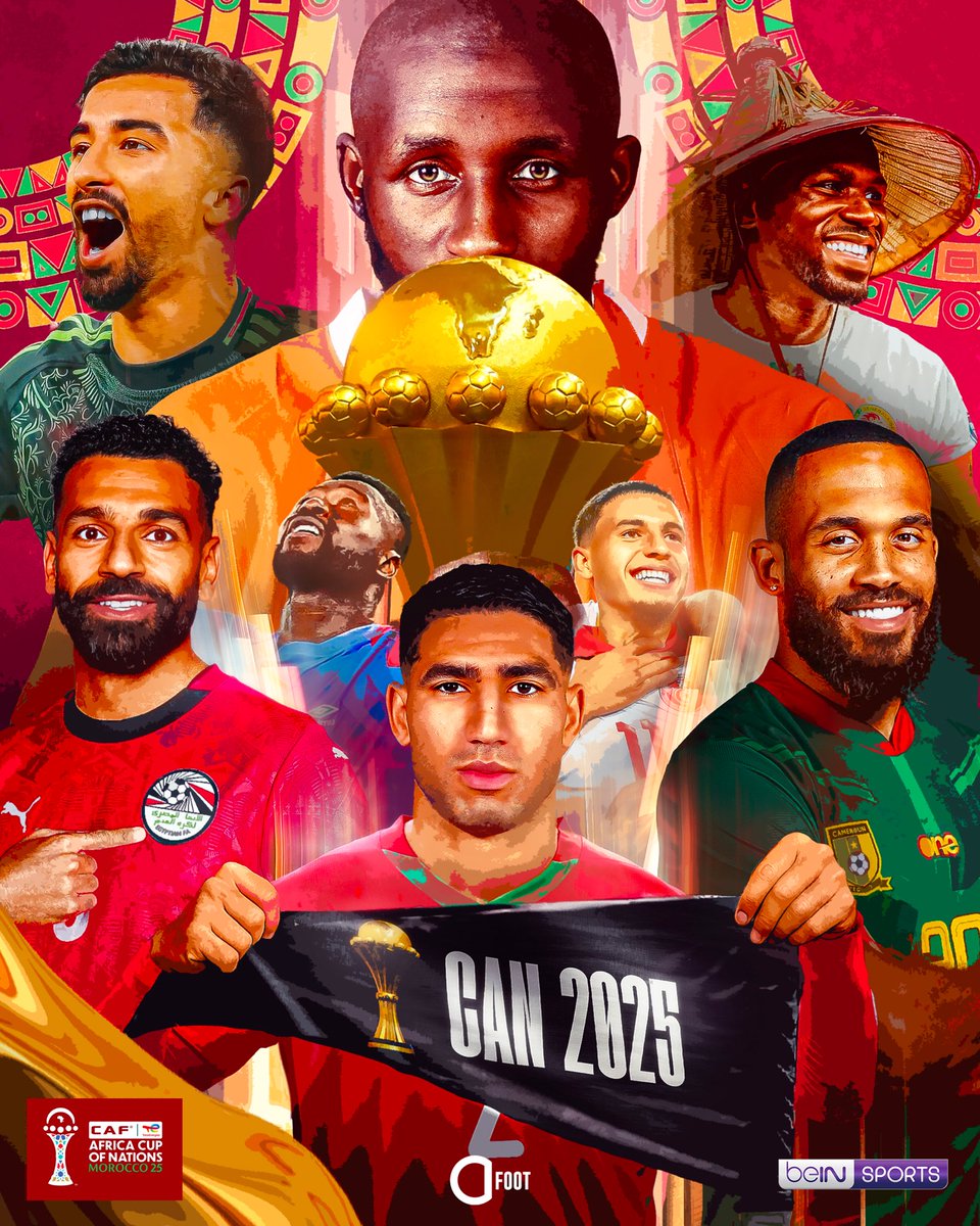 ActuFoot_'s tweet photo. 🌍 ÇA Y’EST… NOUS Y EST !!!!!

𝗟𝗔 𝗖𝗔𝗡 𝟮𝟬𝟮𝟱 𝗗𝗘́𝗠𝗔𝗥𝗥𝗘 𝗔𝗨𝗝𝗢𝗨𝗥𝗗’𝗛𝗨𝗜 !!!!!!!! 🍿🤩

Le Maroc 🇲🇦 accueille ce qui sera peut-être… 𝗟𝗔 𝗣𝗟𝗨𝗦 𝗚𝗥𝗔𝗡𝗗𝗘 𝗖𝗔𝗡 𝗗𝗘 𝗟’𝗛𝗜𝗦𝗧𝗢𝗜𝗥𝗘… 4 ans avant d’accueillir la Coupe du Monde.

Un football africain qui ne cesse de s’améliorer, des infrastructures incroyables, des millions de spectateurs attendus… 𝗢𝗡 𝗩𝗔 𝗩𝗜𝗩𝗥𝗘 𝟰 𝗦𝗘𝗠𝗔𝗜𝗡𝗘𝗦 𝗔𝗨 𝗥𝗬𝗧𝗛𝗠𝗘 𝗗𝗘 𝗟’𝗔𝗙𝗥𝗜𝗤𝗨𝗘 !!!! 😍

🤔 Mais alors cette année : 𝗘𝗟𝗟𝗘 𝗘𝗦𝗧 𝗣𝗢𝗨𝗥 𝗤𝗨𝗜 :
🇩🇿 Algérie
🇿🇦 Afrique du Sud
🇦🇴 Angola
🇧🇯 Bénin
🇧🇼 Botswana
🇧🇫 Burkina Faso
🇨🇲 Cameroun
🇨🇩 Congo
🇰🇲 Comores
🇨🇮 Côte d’Ivoire
🇪🇬 Égypte
🇬🇦 Gabon
🇬🇶 Guinée Équatoriale
🇲🇱 Mali
🇲🇦 Maroc
🇲🇿 Mozambique
🇳🇬 Nigeria
🇺🇬 Ouganda
🇸🇳 Sénégal
🇸🇩 Soudan
🇹🇿 Tanzanie
🇹🇳 Tunisie
🇿🇲 Zambie
🇿🇼 Zimbabwe

📺 Compétition à suivre 𝗘𝗡 𝗘𝗫𝗖𝗟𝗨𝗦𝗜𝗩𝗜𝗧𝗘́ 𝗘𝗧 𝗘𝗡 𝗜𝗡𝗧𝗘́𝗚𝗥𝗔𝗟𝗜𝗧𝗘́ sur @beinsports_FR. #CAN2025