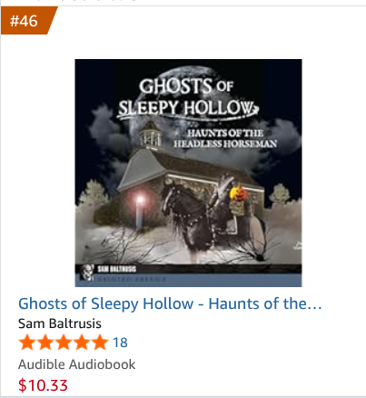 The audiobook version of my "Ghosts of Sleepy Hollow" book is performing well on Amazon! It's No. 46 on the Spiritualism charts. When Washington Irving wrote the short story, he likely intended it for a Christmas Eve read. amazon.com/Ghosts-Sleepy-…