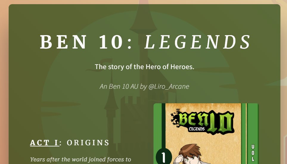 Curious about the AU's lore? No more!

You can check the first three parts that made the Arcanematrix's story in here!

- Ben 10 Legends: part one -

ben10-legends-part1-story.carrd.co

#ben10au #Ben10 #arcanematrix