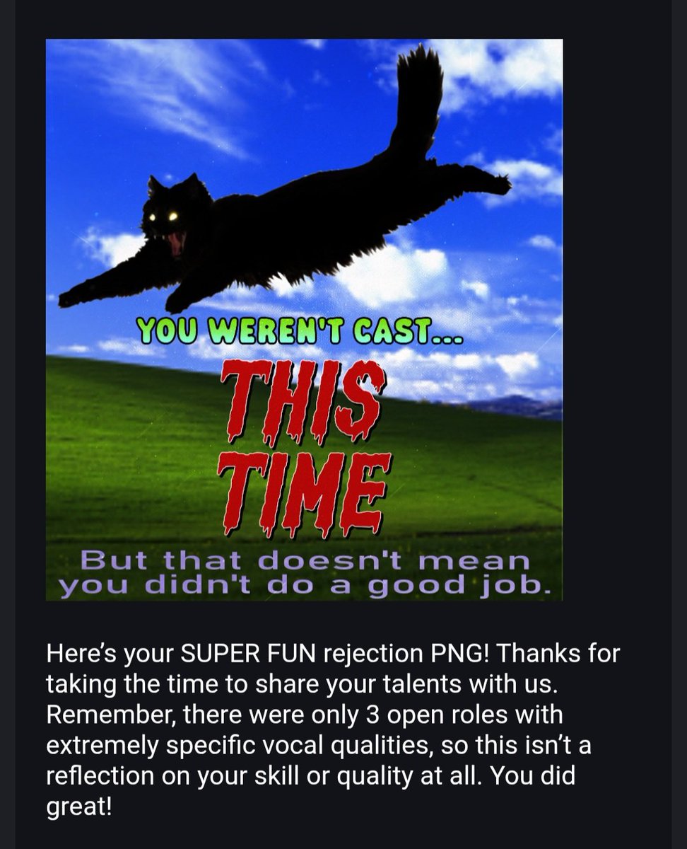 Tinker_Toy2's tweet image. Gotten my rejection letter from @MotleyMotion 

HONESTLY while it sorta stings not getting it, im honestly really happy that I tried as it gotten me off my ass to do all sorts of things

Making a new Demo Reel. Improving vocals, and more

Thanks Motley, you lowkey helped alot