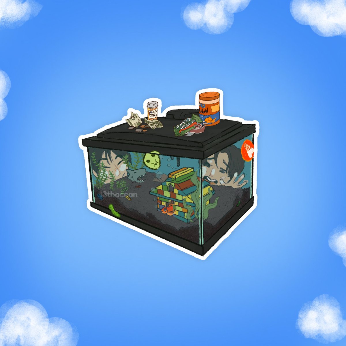 ockleibi's tweet image. jeongsung &amp;amp; pickle the fish!!! 

adorableeeeeeee sticker by @13thocean