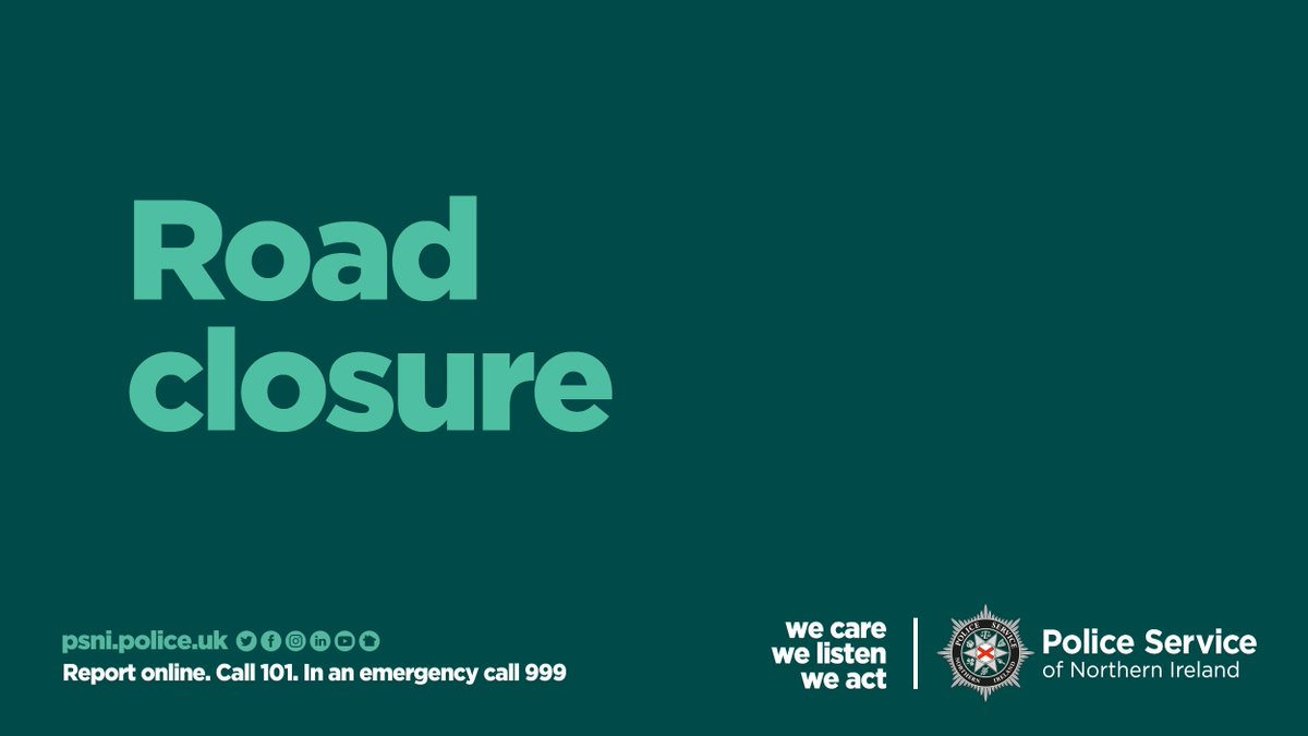 PSNIABC's tweet image. Motorists are advised of a serious collision on the Newry Road, Rathfriland. All roads at Longstone Hill crossroads are closed. An update will follow in due course.