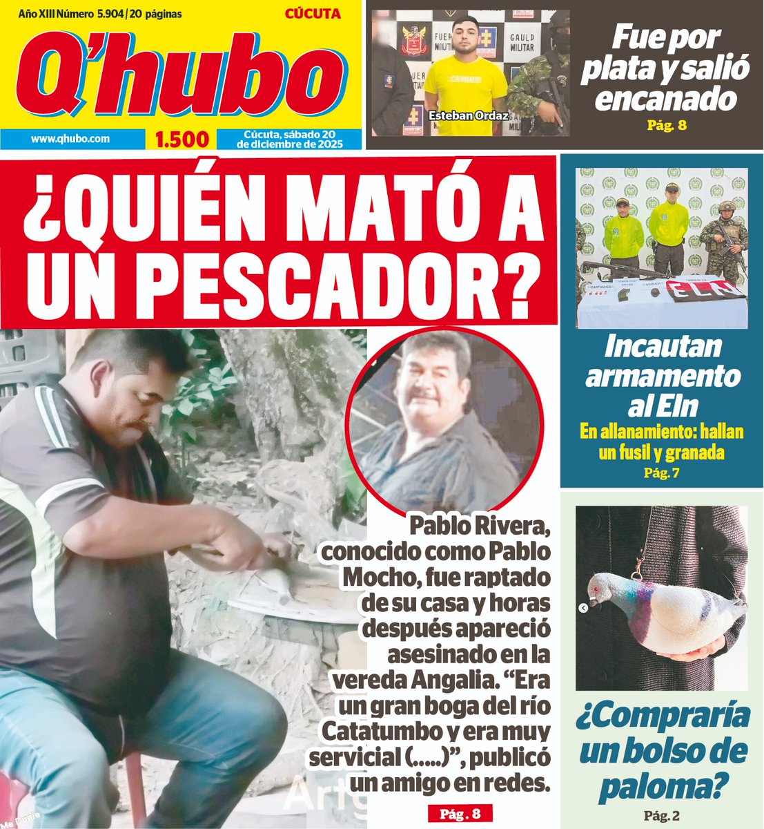 instagram.com/qhubocuc/
Les compartimos nuestra edición de hoy 20 de diciembre de 2025. Somos el diario popular de Cúcuta, el de las mejores historias.