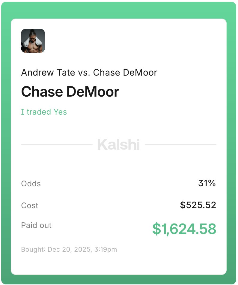 Welp <a href="/Cobratate/">Andrew Tate</a> <a href="/ChaseDeMoor/">Chase DeMoor</a> <a href="/rumblevideo/">Rumble 🏴‍☠️</a> 

Made $1,000+ in 20 minutes <a href="/Kalshi/">Kalshi</a>