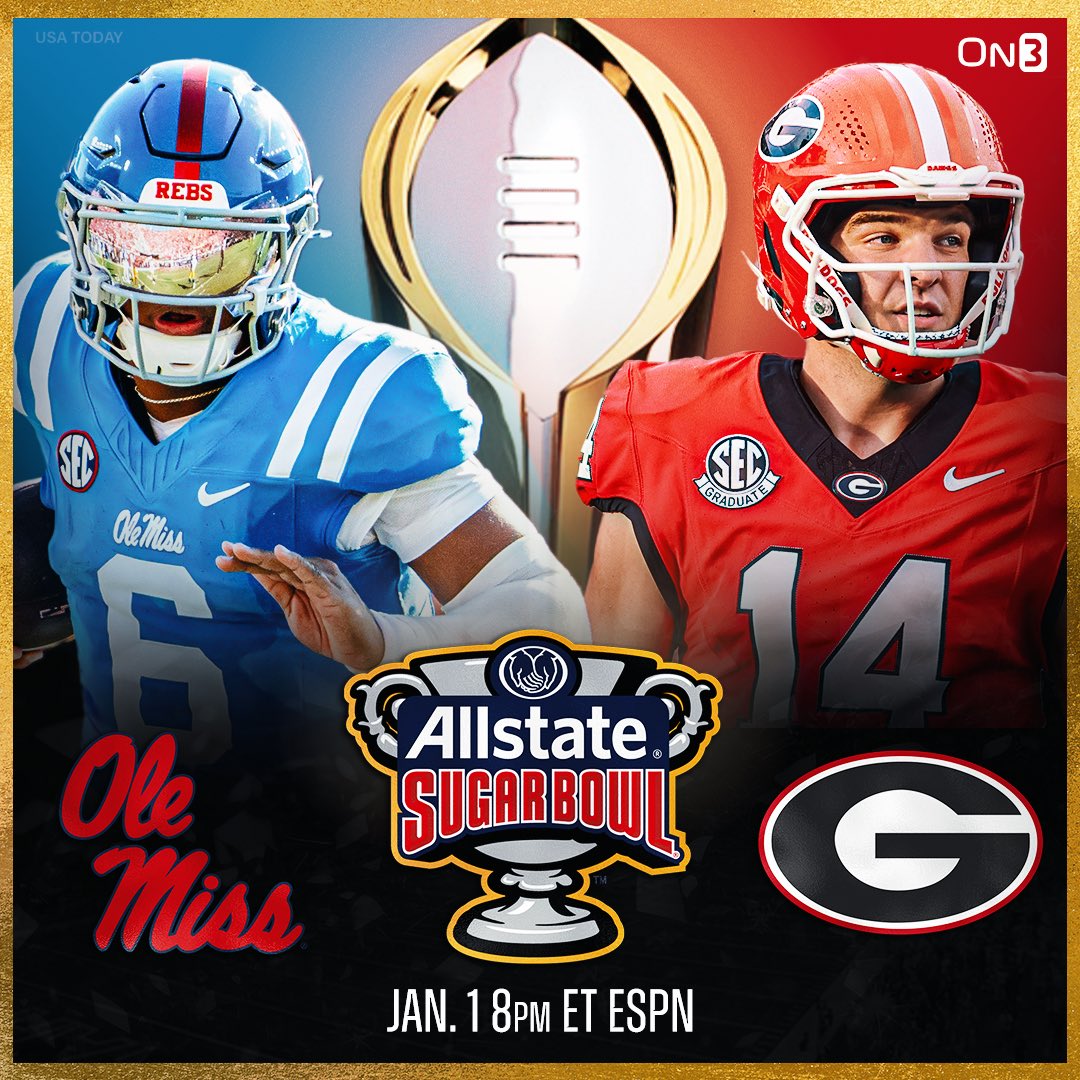 Ole Miss blows out Tulane to advance to the Allstate Sugar Bowl vs. Georgia🔥

Who you got?