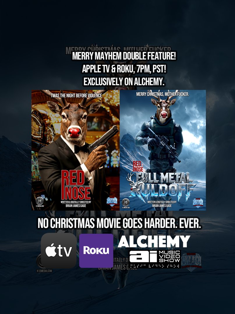 Merry Madness Mayhem Diggity-Double Feature! Red Nose (2024) &amp; the world premiere of Red Nose 2: FULL METAL RULDOFF is only hours away and counting (6:30 PM PST). Be there!