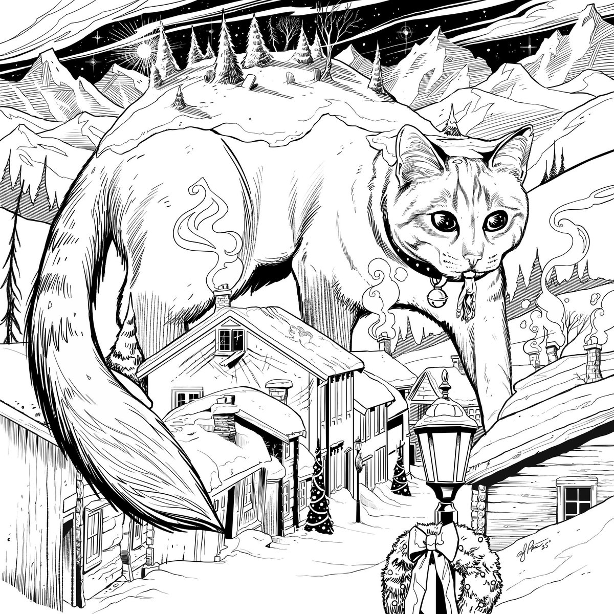 AndyPriceArt's tweet photo. It’s not too late to order my  “A Creepy Krampus Coloring Book” from @adamsmedia ! 
What’s Christmas without ghost stories… and, uh, cannibalistic/child-beating elves and kaiju sized cats?  Joyeux Noël! #Christmas2025 #krampus #horror #coloring 

https://t.co/yZu3YMO5hj https://t.co/Zq5Hqe1yGb