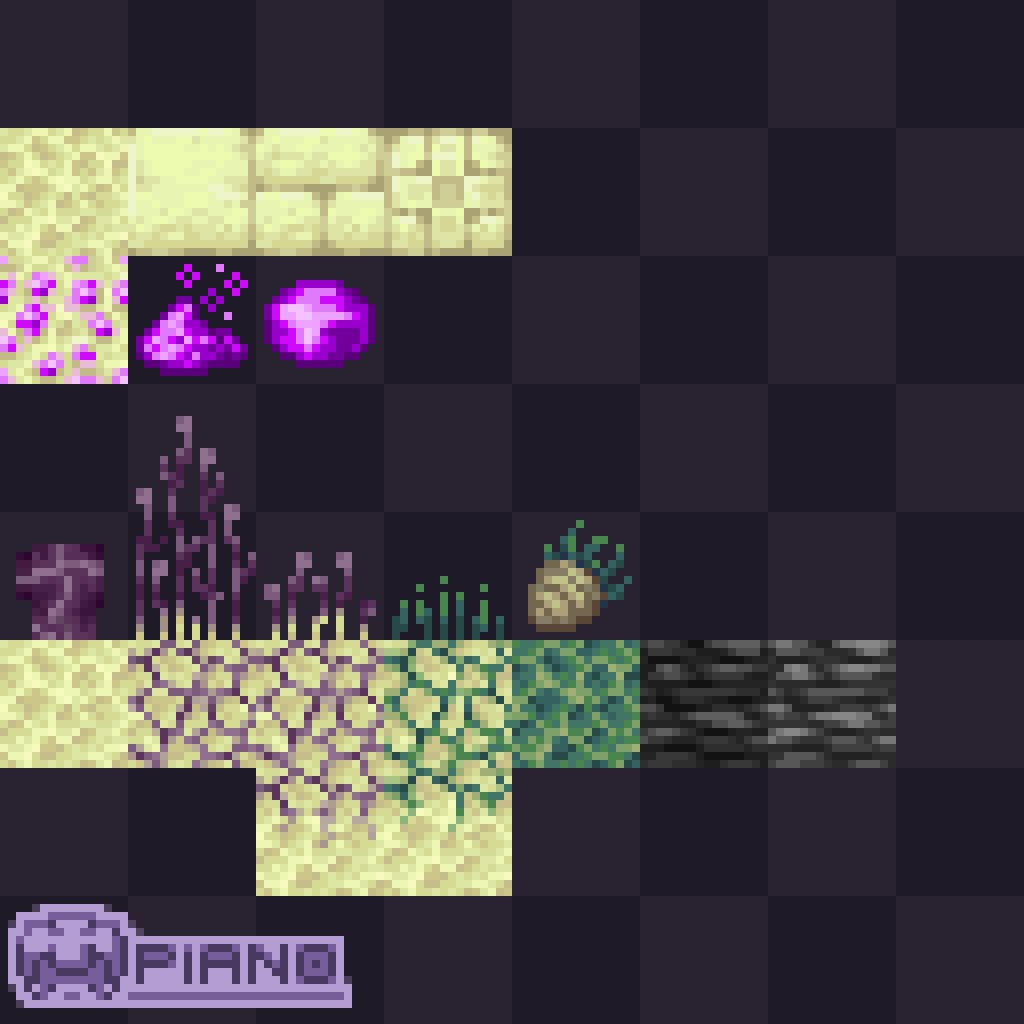 Pianininof's tweet photo. End Concepts! 👁
(I'm not working on anything I just made this to past the time but that doesn't mean you can take these textures)
#minecraft #endupdate #pixelart #pixelartist https://t.co/MA6paxWZJp