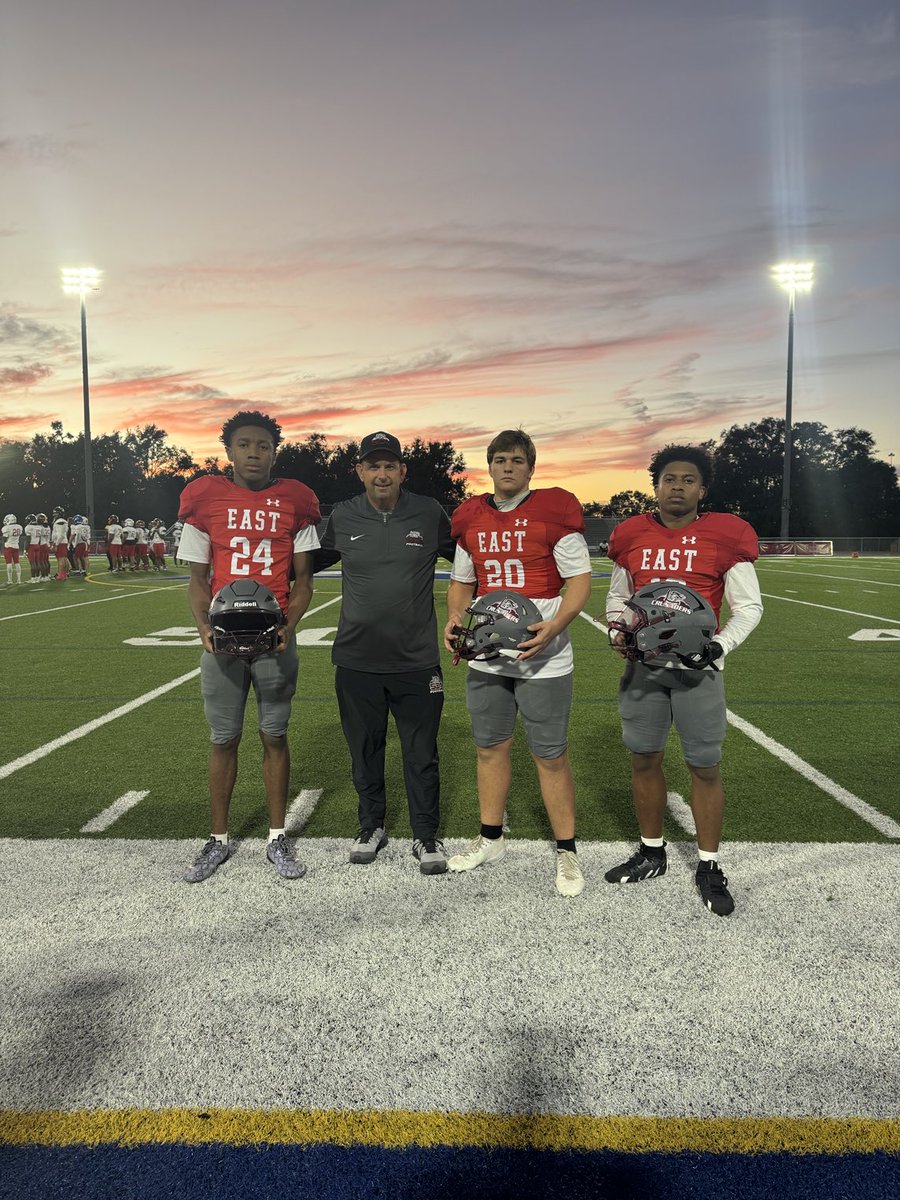 sca_football's tweet photo. Hillsborough County East/West All-Star game tonight at Armwood High School. Proud of our guys Bo Knox, Keion Moore, and Kenyarda Davis. https://t.co/HX4itqHJwB