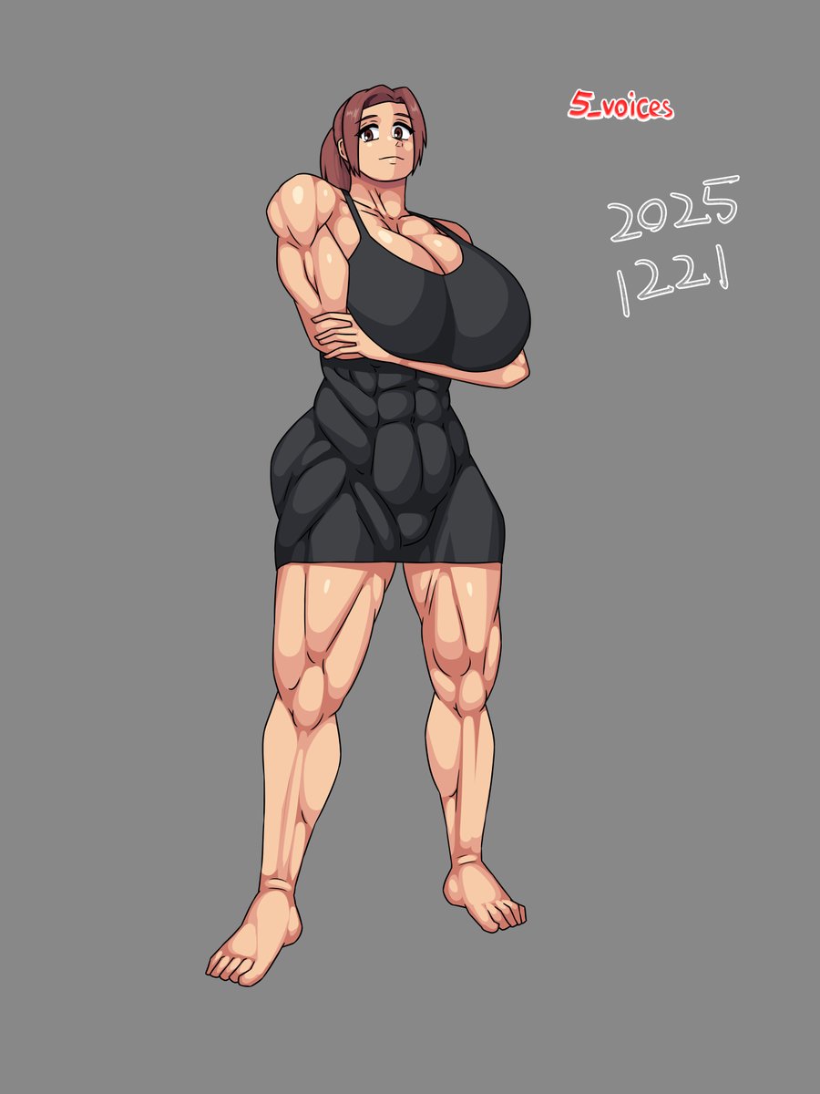 ポーマニ模写。ネットで検索したボディビル女子の画像だけでムラムラしてペンが進まない。 