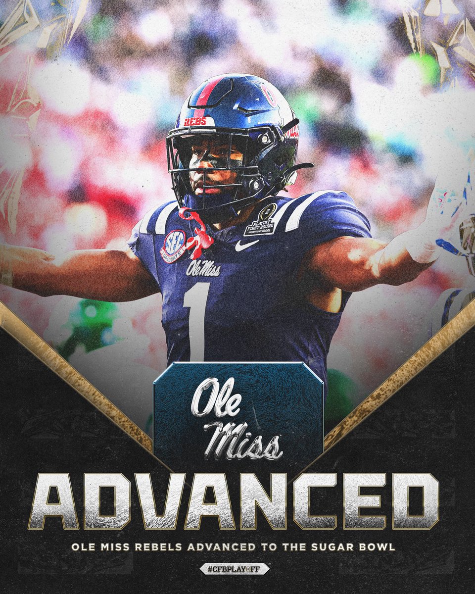 CFBPlayoff's tweet photo. Life like this sure is sweet huh? @OleMissFB 

#CFBPlayoff • #HottyToddy https://t.co/v3a4PGE5pG