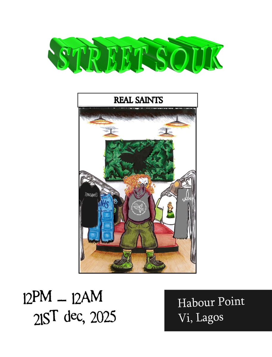RealSaints_WW's tweet photo. Catch us at Street Souk today. We’re coming with fresh, exclusive pieces. See you there! https://t.co/R6mbab9ghN