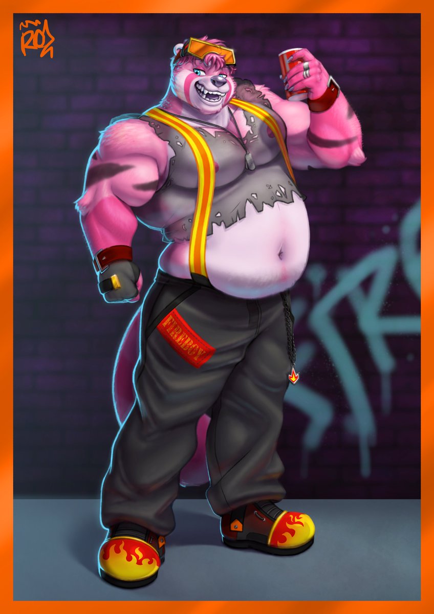 SrTexugo01's tweet image. 🚒 Keg 🪩

👉 Christmas gift commissioned by an anonymous person. 
#redpanda #musclegut #fireman #firefighter #bulking  #art #BRart #FurryArt #furry #fat #strong #digitalart