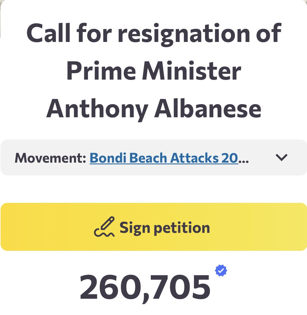 KatyKray73's tweet image. The petition calling for Albanese to resign has 260,705 signatures.

If you haven’t signed yet please do! 
👇🏽👇🏽👇🏽👇🏽 🇦🇺 

c.org/WQJdqW4TdR