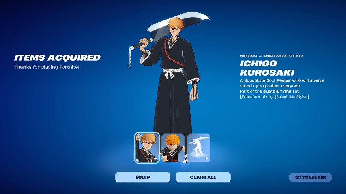 Just bought Ichigo Kurosaki with @Galaxy20XX's Code and got