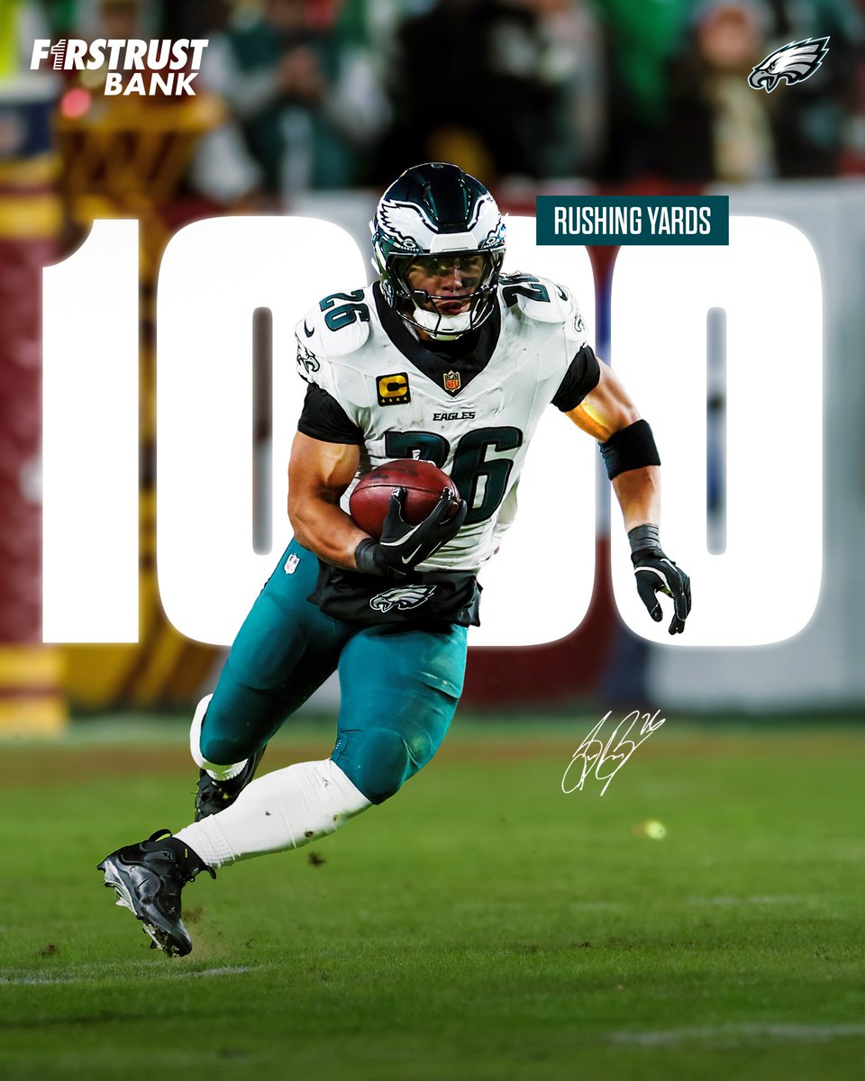 👏 Another 1K season for <a href="/saquon/">Saquon Barkley</a> 

<a href="/FirstrustBank/">Firstrust Bank</a> | #FlyEaglesFly