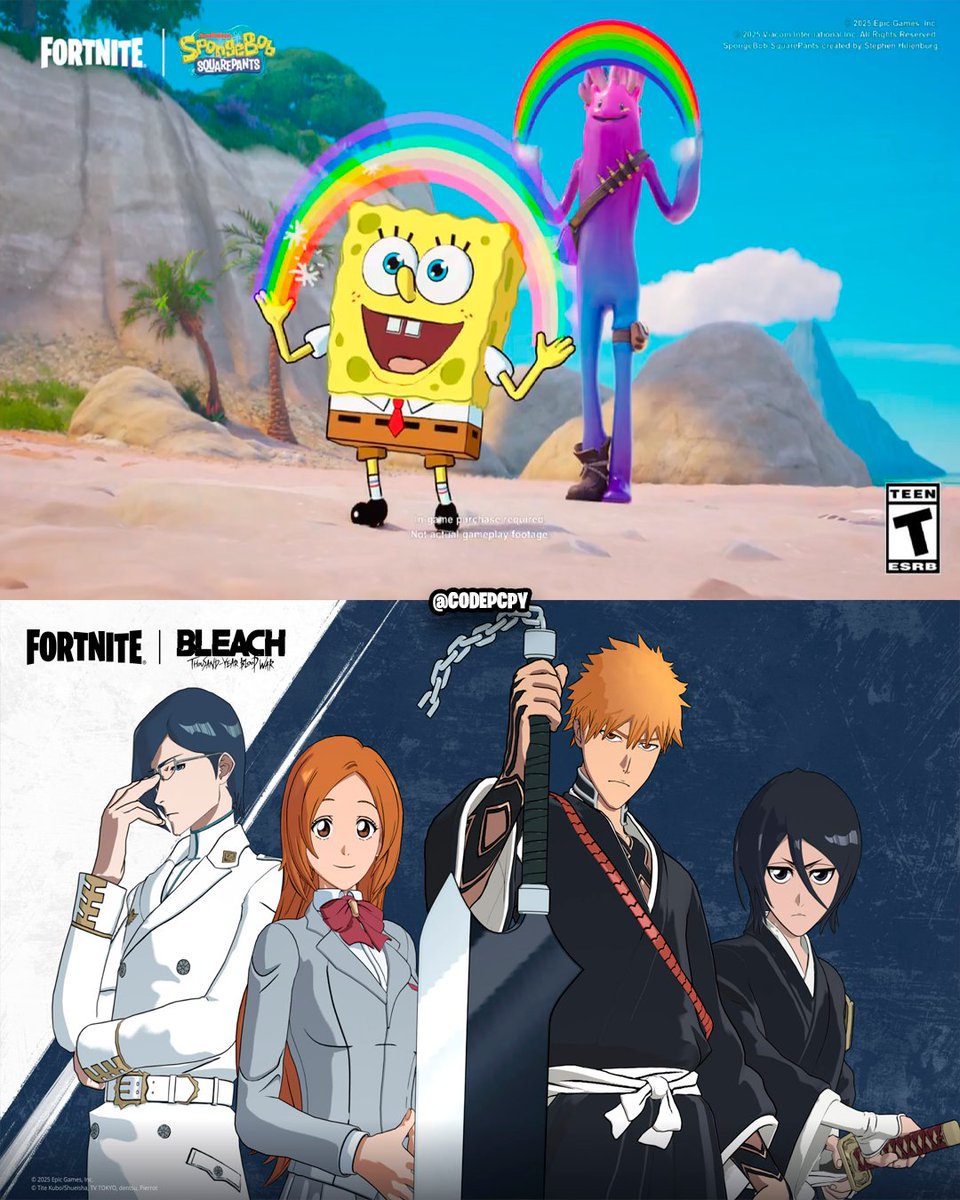 codepcpy's tweet photo. 🎁 SORTEO 1 BOB ESPONJA + 1 SKIN DE BLEACH EN FORTNITE 🎁

🚨Requisitos:
1) Seguirme @codepcpy
2) Darle RT ♻️

📆Finaliza en 3 días.

🍀 Mucha suerte a todos/as.

#Fortnite https://t.co/08fwsXjwYr