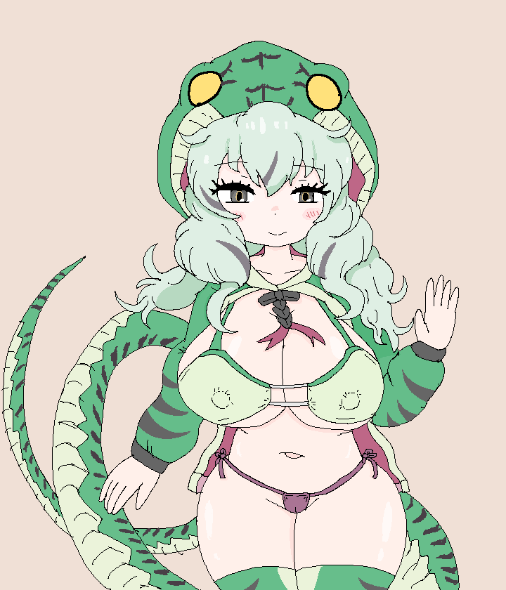 ぶむちゃん🐍実装まで投稿保留しといた絵+👔🍞ちゃんとツーショット
(そういうえっちなサービスの娘達みたいだ…) 