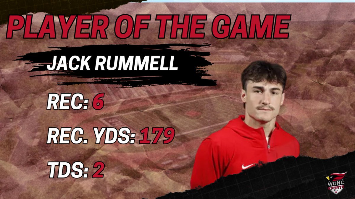 Jack Rummell had an outstanding first half and continues that to the second half. He earns our WONC player of the game!