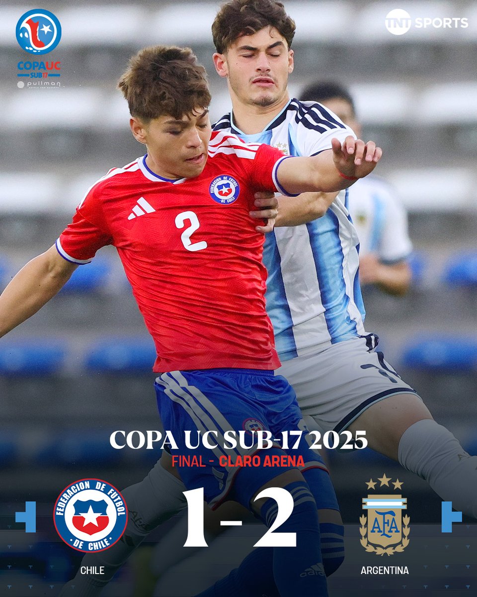 🏆⚽🇦🇷¡Argentina se quedó con la #CopaUC!

En una emocionante final, el cuadro trasandino se impuso ante #LaRoja, para hacerse por primera vez en la historia con el torneo de la categoría.

Los dos tantos albicelestes fueron de Giovanni Baroni, mientras que el nacional fue de