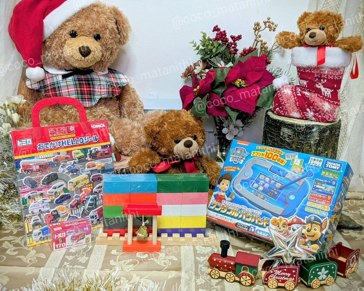 我が家は本日クリスますなので、超簡易ブースで撮影🎄 サンタさん