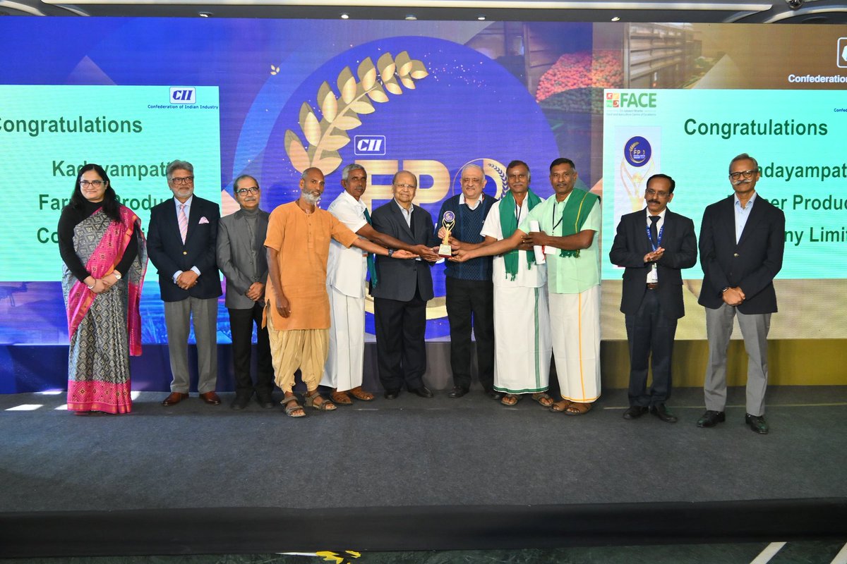 SadhguruJV's tweet photo. Congratulations to all 13 FPOs across Tamil Nadu and Karnataka that have been nationally recognized and awarded for their exemplary performance. This recognition is most important in replicating and scaling the Farmer Producer Organisation (FPO) model across Bharat because it has the potential to revolutionize the way we practice agriculture. For economic and ecological prosperity of the farmer and the Nation, FPO is the way forward. My best wishes and blessings to the farmers and to all involved in this success. -Sg