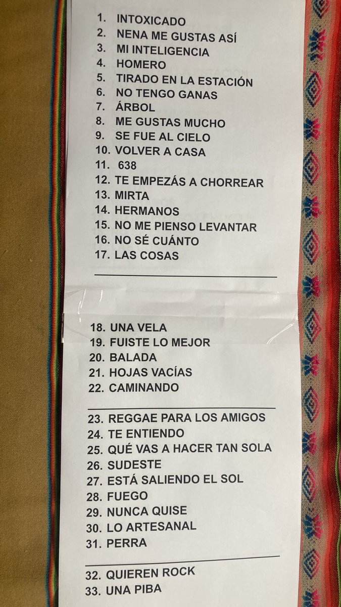 hijo de puta la lista que tocó